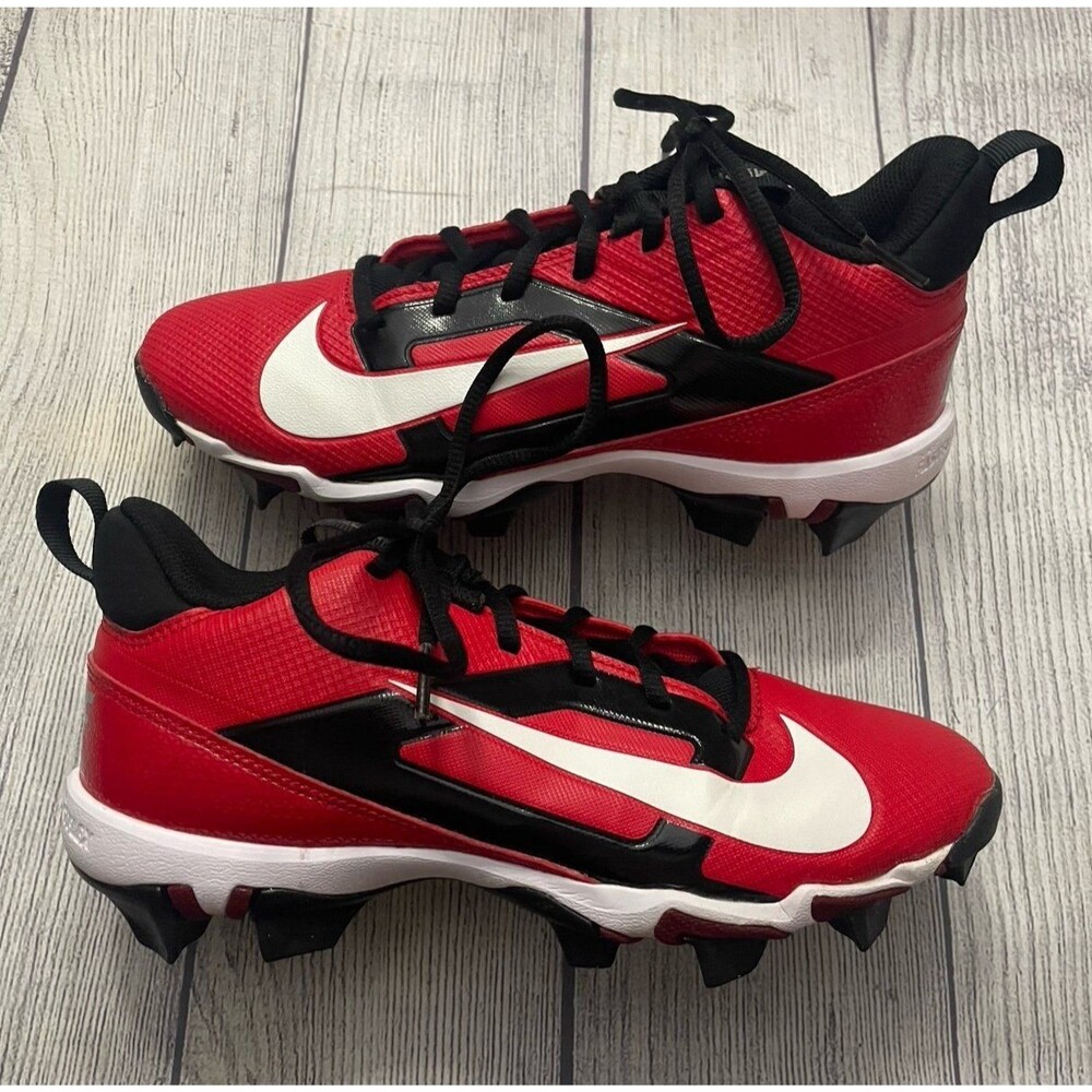 Red Nike Alpha Boy Football Cleats Shoes, Size Youth 5